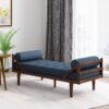 Chic Contemporary Chaise Lounge With Button Tufting And Bentwood Structure - Navy Blue - Image 5