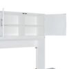Queen Size Wall Murphy Bed With Desk And Storage Shelves And Big Cabinets - White - Image 12