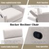Modern Upholstered Rocker Nursery Chair Plush Seating Glider Swivel Recliner Chair - Tan - Image 4