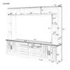 Wall Unit Entertainment Center With Bookshelves For TVs Up To 80", Modern TV Stand Media Console With Cabinets, Tempered Glass Doors And Adjustable Shelves For Living Room - Black - Image 2