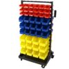 90 Parts Bin Shelving Storage Organizer With Locking Wheels For Shop Garage And Home - Black / Yellow - Image 15