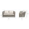 Everly - Frame Barrel Deep Seating Patio Loveseat Sofa Axroma Olefin - Oat Beige - Image 9