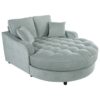 Modern Chaise Lounge Sofa Bed Upholstered Sofa Couch With Tufted Seat And Detachable Pillows For Living Room - Misty Green - Image 11
