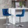 Swivel Velvet Barstools Adjusatble Seat Height From 25-33", Modern Upholstered Chrome Base Bar Stools With Backs Comfortable Tufted For Home Pub And Kitchen Island (Set of 2) - Blue - Image 14