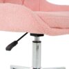 Modern Teddy Velvet Fabric Dining Chair With Golden Electroplated Legs, Soft And Comfortable, Adjustable And Space Saving - Pink - Image 7