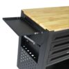 4 Drawers Multifunctional Tool Cart With Wheels And Wooden Top - Black - Image 7