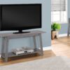 TV Stand, Console, Media Entertainment Center, Storage Shelves, Contemporary & Modern - Gray - Image 3