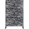 Outdoor & Indoor Privacy Screen Metal Privacy Screen, Freestanding Decorative Privacy Screen For Deck Balcony Patio - Black - Image 2