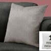 Pillow Square, Insert Included, Decorative Throw, Hypoallergenic - Gray - Image 3