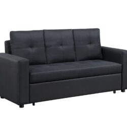 Aiden - Linen Fabric Sleeper Sofa With Tufting - Black