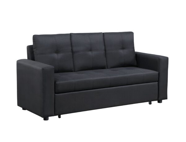 Aiden - Linen Fabric Sleeper Sofa With Tufting - Black