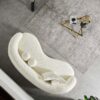 Drake - Japandi Style Curvy Sofa - Ivory White / White - Image 3