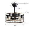 20" Industrial Caged Ceiling Fan With 7 - ABS Blades Remote Control, Small Ceiling Fan Reversible DC Motor - Black - Image 7