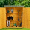 Outdoor Storage Shed With Lockable Door, Wooden Tool Storage Shed With Detachable Shelves & Pitch Roof - Natural - Image 4