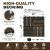 Acacia Wood Interlocking Deck Tiles Checker Pattern Outdoor Flooring - Dark Brown - Image 2