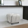 Gracie - Pleated Decorative Ottoman - Flint Gray - Image 4