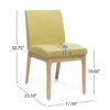 Contemporary Fabric Dining Chairs (Set of 2) - Green / Natural Oak - Image 2
