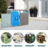 Garbage Bin Shed Stores 2 Trash Cans Metal Outdoor Bin Shed For Garbage Storage, Stainless Galvanized Steel, Bin Shed For Garden Yard Lawn - Gray - Image 11