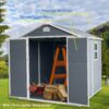 6X8Ft Resin Outdoor Storage Shed Kit-Perfect To Store Patio Furniture - Gray - Image 4