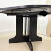 Dining Table For Farmhouse Kitchen Expandable Oval Table Top With Removable Leaf Trestle X Shaped Base - Black - Image 27