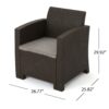Outdoor Faux Wicker Rattan Style Chat Set With Water Resistant Cushions, 5 Pieces Set - Brown / Mix Beige - Image 5
