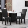 Contemporary Dining Chair (Set of 2) With Rubberwood Legs - Black - Image 4