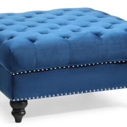 Charming Traditional Ottoman - Navy Blue
