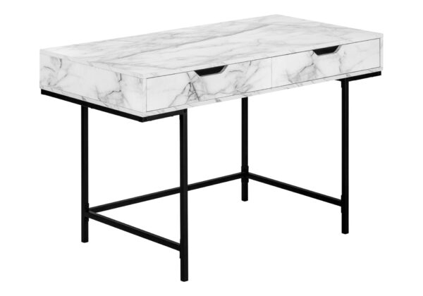 Computer Desk For Home Office, Laptop, Storage Drawers, Elegant Design - White