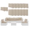 14 Pack Cushion Covers For 7 Piece Wicker Rattan Sectional Sofa (6 Seater), Outdoor Seat And Back Slipcovers With Zippers - Khaki - Image 5