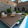 H Style Patio Deck Tiles, Diy Module Interlocking Decking Tiles Floor Tile Outdoor And Indoor, Easy And Quick Installation Court Tiles For Porch Poolside Balcony Backyard 44 Pieces - - Red Brown - Image 2