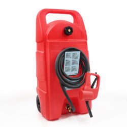 34 Gallon Gas Caddy With Wheels Fuel Transfer Tank Gasoline Diesel Can Fuel Storage Tank For Automobiles ATV Car Mowers Tractors Boat Motorcycle - Red