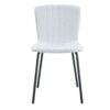 Luxury Minimalist Dining Chairs (Set of 4) With Black Metal Legs - White - Image 7