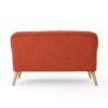 Classic Loveseat With Rolled Armrests And Button Tufting - Orange - Image 8