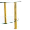 Contemporary Minimalist Double Layer Tempered Glass Coffee Table - Gold / Transparent - Image 7