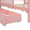 Full Size Platform Bed With Guardrails On Both Sides And 2 Storage Drawers - Pink - Image 9