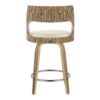 Cecina - Mid-Century Modern Fixed Height Counter Stool With Swivel With Round Footrest (Set of 2) - Zebra / Cream - Image 5