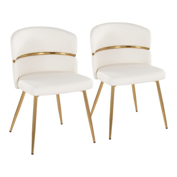 Cinch - Glam / Art Deco Dining Chair (Set of 2) - Gold / White