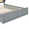 Queen Size Headboard Bed With 2 Drawers And Trundle - Gray - Image 9