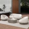 Willow - Upholstered Patio Deep Seating Sofa Axroma Olefin - Wheat Beige - Image 7
