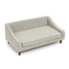 Modern Durable Elevated Dog Sofa Bed With Irregular Armrest Design Comfortable Foam Pet Sofa - Beige - Image 4