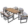 7 Pieces Outdoor Dining Set Patio Dining Table And Chair Set With And Removable Cushions For Patio, Backyard, Garden - Gray - Image 19