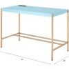 Midriaks - Writing Desk With USB - Gold / Light Blue - Image 9