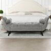 Alma - Tufted Flared Arm Entryway Bench - Opal Gray - Image 10