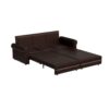 Pull Out Sofa Bed, 3 In 1 Faux Leather Convertible Sleeper Sofa With Nailhead Trim & Rolled Arm Multifunctional Sofa Bed For Living Room - Dark Brown - Image 11