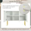 Modern Simple & Luxury Style Sideboard Particle Board & Board Cabinet With Gold Metal Legs & Handles, Adjustable Shelves For Living Room, Dining Room - White - Image 6