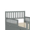 Twin Size Platform Bed With Guardrails On Both Sides And 2 Storage Drawers - Gray - Image 8
