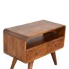 Mini Curved Media Unit With 2 Drawers - Chestnut - Image 6