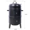 Portable Charcoal Smoker Grill For Outdoor Cooking - Black - Image 7