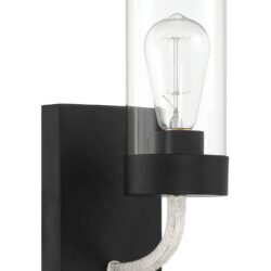 Zephyr - Single Light Sconce - Black / Clear