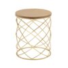 Contemporary Golden Side Table With Top And Metal Frame - Natural / Gold - Image 10